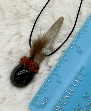 Antler, Star Garnet, Hessonite Garnet, Petrified WoodShamanic Traveling Magic Wand, Energy Healing Pendant, Root, Passion, Fire, Courage