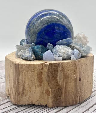 Palo Santo, Lapis Lazuli Sphere, Blue Fluorite, Hemimorphite, Larimar, Celestite, Chrysocolla Kyanite Shamanic Healing Orb of Transformation - Journey There -