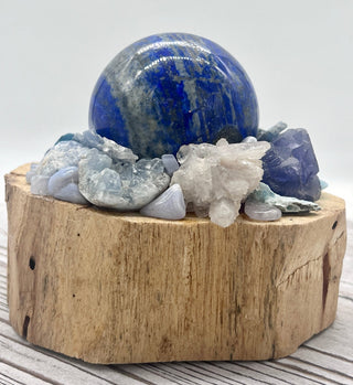 Palo Santo, Lapis Lazuli Sphere, Blue Fluorite, Hemimorphite, Larimar, Celestite, Chrysocolla Kyanite Shamanic Healing Orb of Transformation - Journey There -
