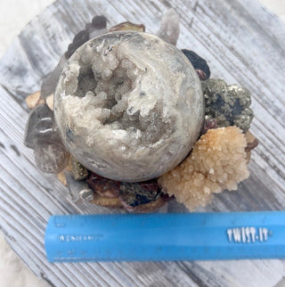 Palo Santo, Sphalerite Sphere, Smoky Quartz Skull, Spirit Quartz, Ocean Jasper Shamanic Healing Wand of Light Orb of Transformation - Journey There -