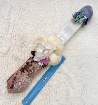 Selenite, Pink Amethyst, Chalcedony, White Calcite, Cobalt Calcite, Kunzite, Pink Tourmaline, Shamanic Healing Altar Piece, OOAK Ceremony - Journey There -