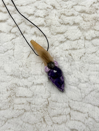 Amethyst, Driftwood, Grey Star Sapphire, Phosphosiderite  Shamanic Traveling Magic Wand, Alchemy, Following Dreams, Hope, Potential