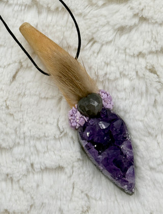 Amethyst, Driftwood, Grey Star Sapphire, Phosphosiderite  Shamanic Traveling Magic Wand, Alchemy, Following Dreams, Hope, Potential