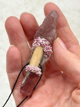 Strawberry Quartz, Pink Tourmaline, Rhodochrosite, Thulite Dragon Traveling Wand, Self-Love, Transformation, Alchemy, Heart Chakra