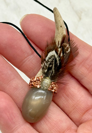 Star Moonstone & Rutilated Quartz Traveling Wand, Intuition, Divine Feminine, Protection