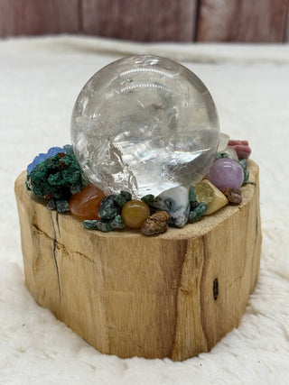 Quartz Sphere, Palo Santo, Vandanite, Kunzite, Ruby Altar Helper, Crystal Garden
