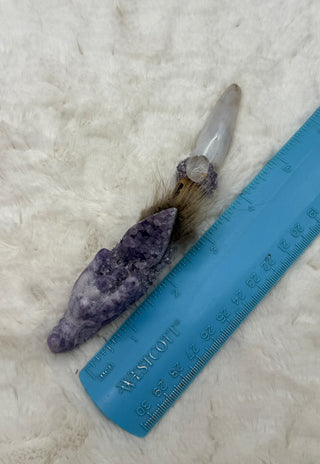 Lepidolite Dragon with White Agate, Ayahuasca, Amethyst & Lithium Quartz; Courage to Be Yourself