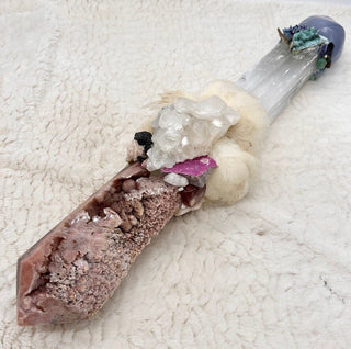 Selenite, Pink Amethyst, Chalcedony, White Calcite, Cobalt Calcite, Kunzite, Pink Tourmaline, Shamanic Healing Altar Piece, OOAK Ceremony - Journey There -