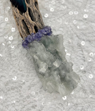 Vogel Quartz, Cholla Cactus, Chalcedony, Apophyllite, Malachite, Chrysocolla, Larimar, Tanzanite, Shamanic Healing Wand Magic, Medicine Tool - Journey There -